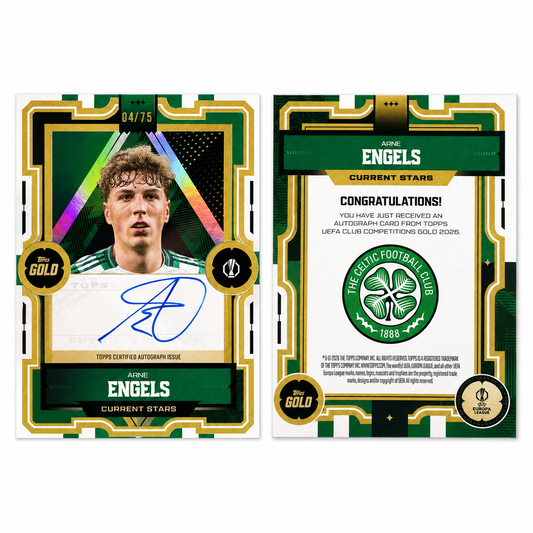 Arne Engels – Current Stars Autograph Green /75 – Topps Gold UEFA 2025/26