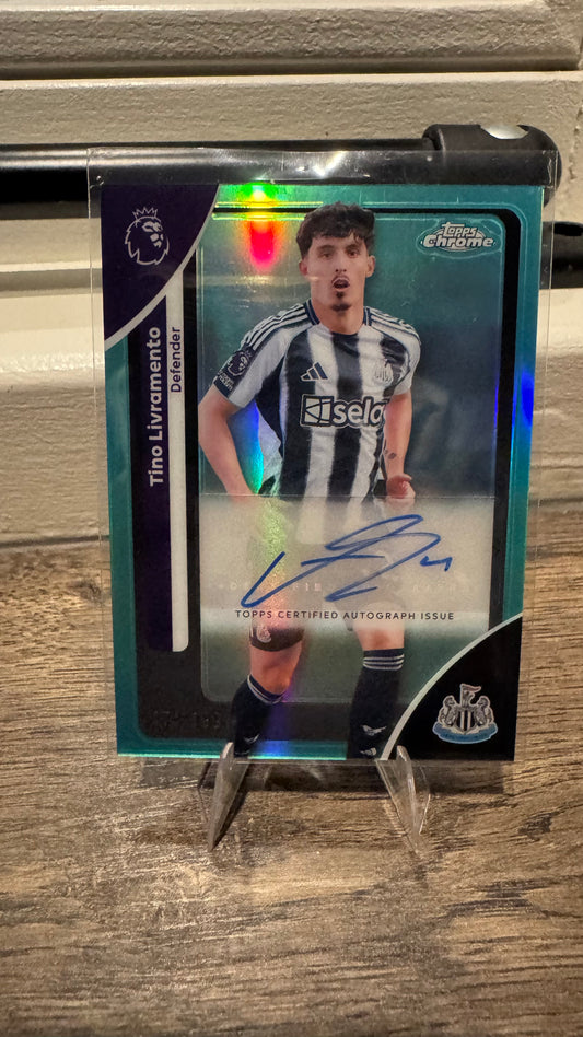 Tino Livramento Auto /199 – 2026 Topps Chrome Premier League