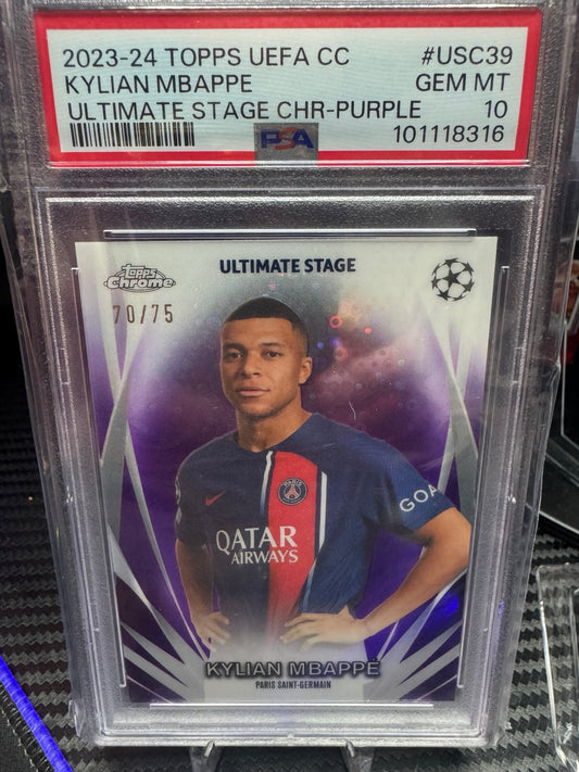 Kylian Mbappé Purple /75 PSA 10 - Topps UEFA Chrome