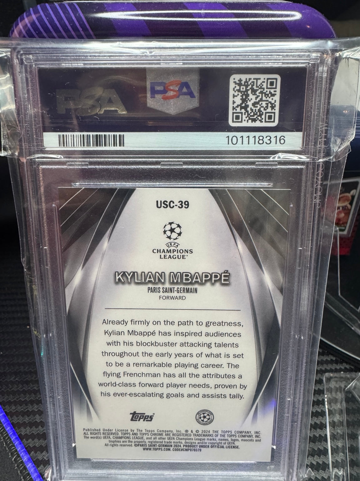 Kylian Mbappé Purple /75 PSA 10 - Topps UEFA Chrome