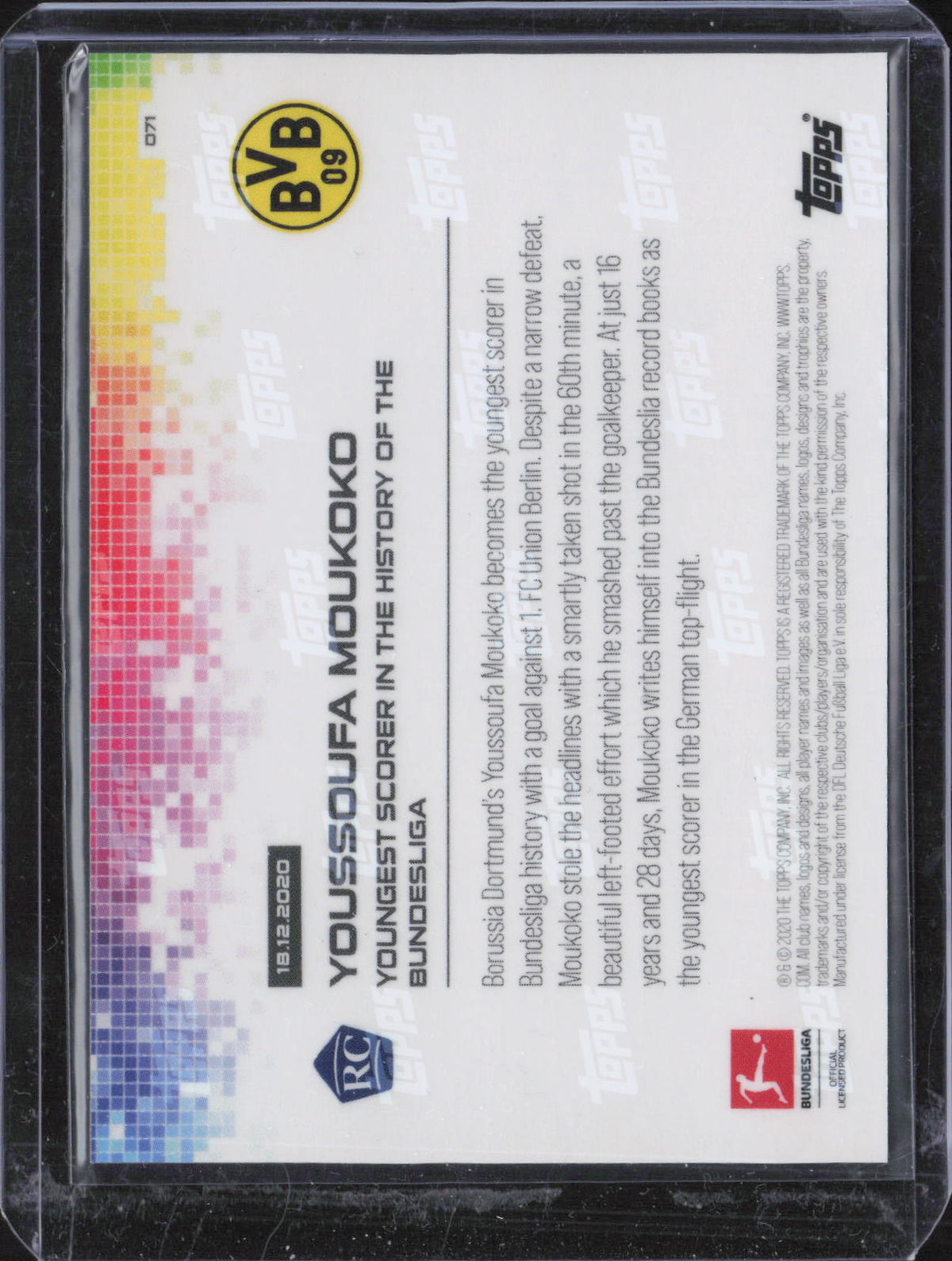 Youssoufa Moukoko Base Topps Now Bundesliga German 071 NM