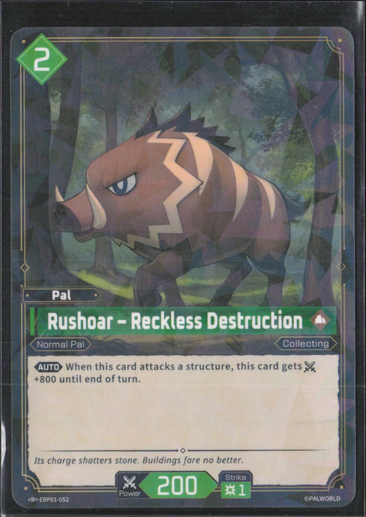Rushoar - Reckless Destruction Foil Rare BP01: Dawn of Palpagos EBP01-052 NM