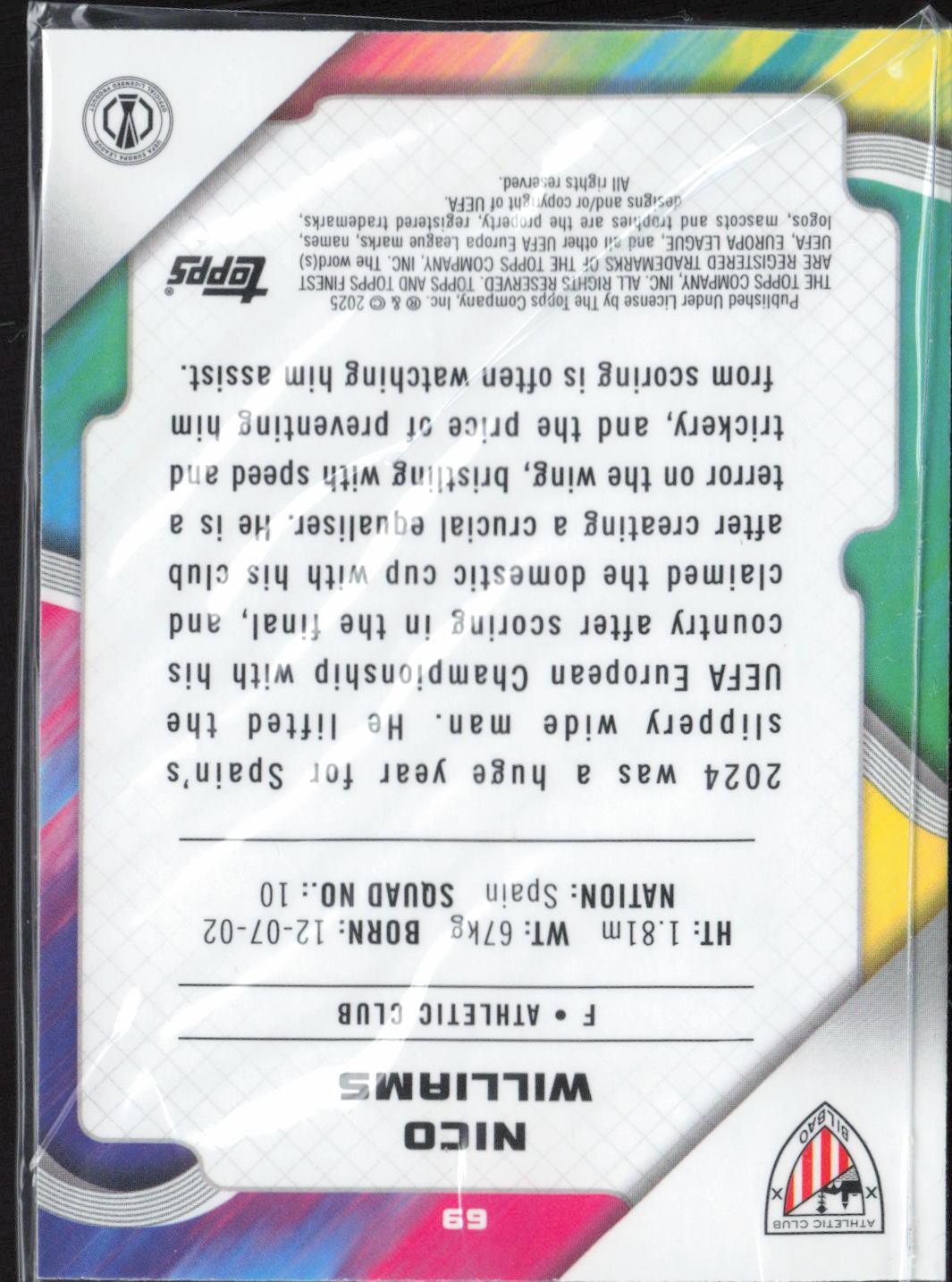 Nico Williams Topps Finest- /150 NM