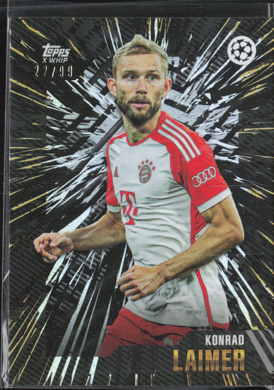 Konrad Laimer Base Topps Gold UEFA Club Competitions /99 NM