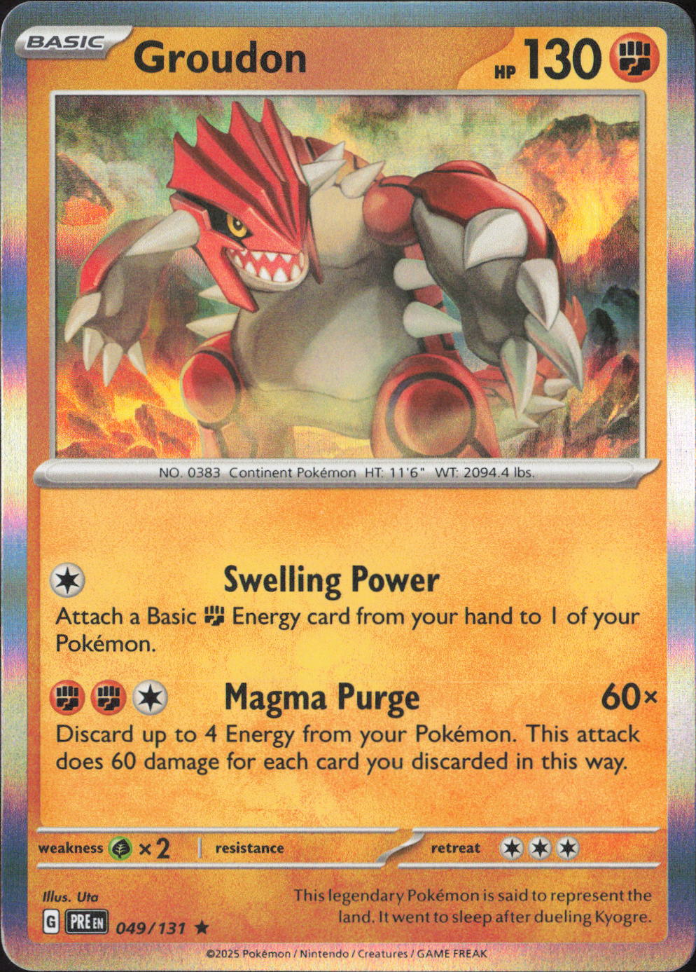 Groudon Holo Rare SV: Prismatic Evolutions 049/131 NM