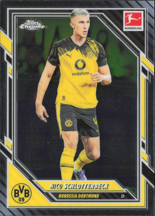 Nico Schlotterbeck Aqua Prism Refractor Topps Chrome Bundesliga -  NM
