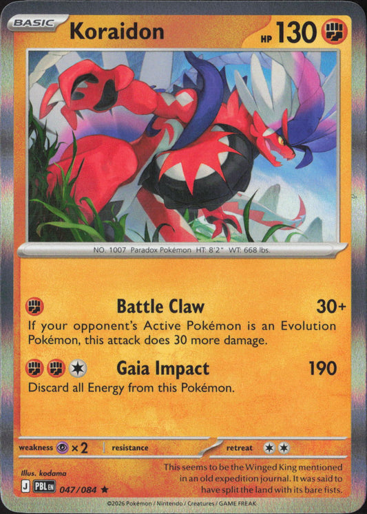 Koraidon Holo Rare ME05: Pitch Black 047/084 NM
