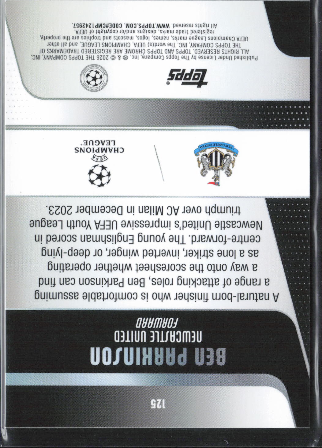 Ben Parkinson Base Topps UEFA Club Competitions 125 NM