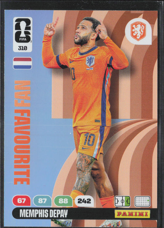 Memphis Depay Base Panini Adrenalyn XL FIFA World Cup 310 NM