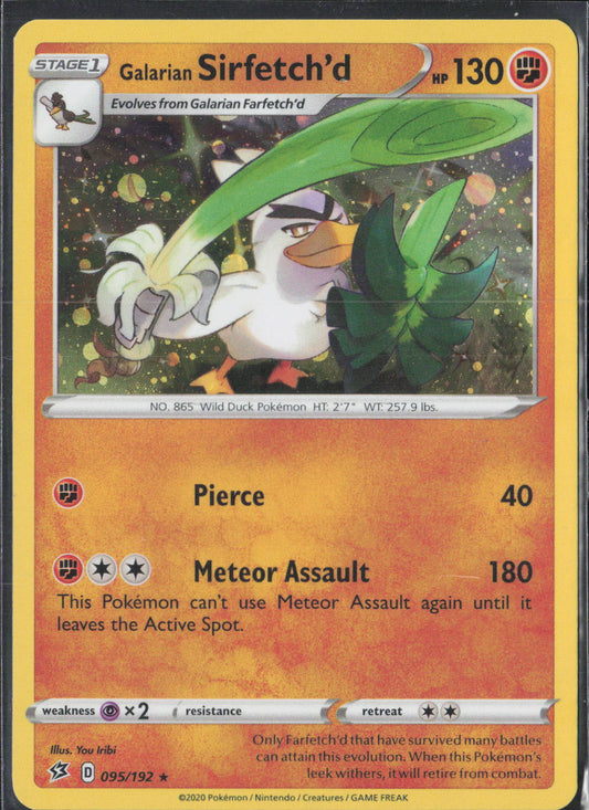 Galarian Sirfetch'd Holo Rare SWSH02: Rebel Clash 095/192 NM