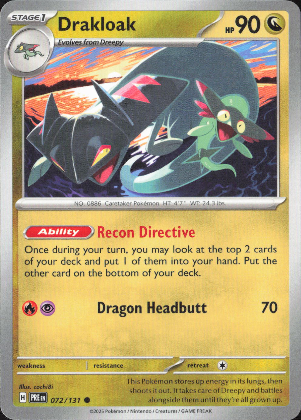 Drakloak Common SV: Prismatic Evolutions 072/131 NM