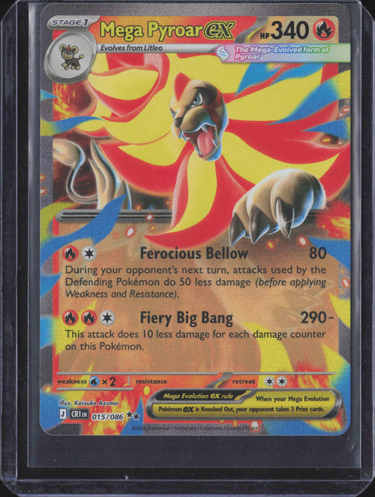 Mega Pyroar ex Holo Double Rare ME04: Chaos Rising 015/086 NM