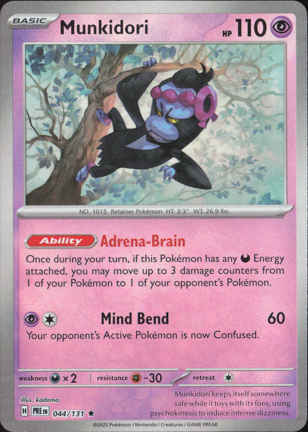 Munkidori Holo Rare SV: Prismatic Evolutions 044/131 NM