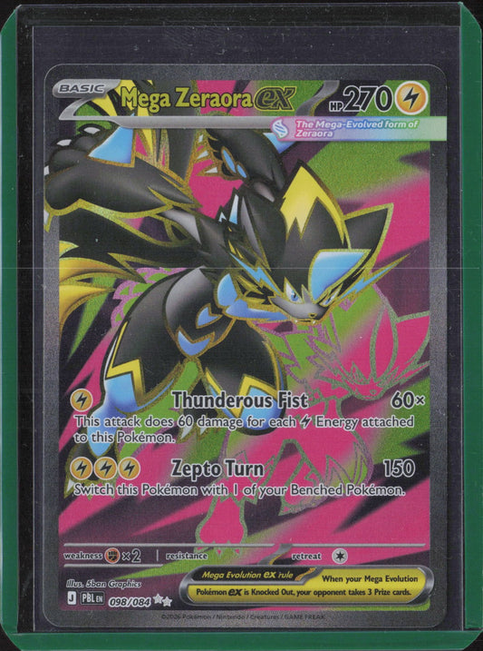 Mega Zeraora ex Holo Ultra Rare ME05: Pitch Black 098/084 NM
