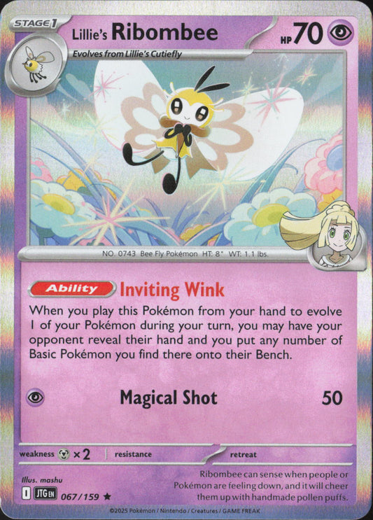 Lillie's Ribombee Holo Rare SV09: Journey Together 067/159 NM