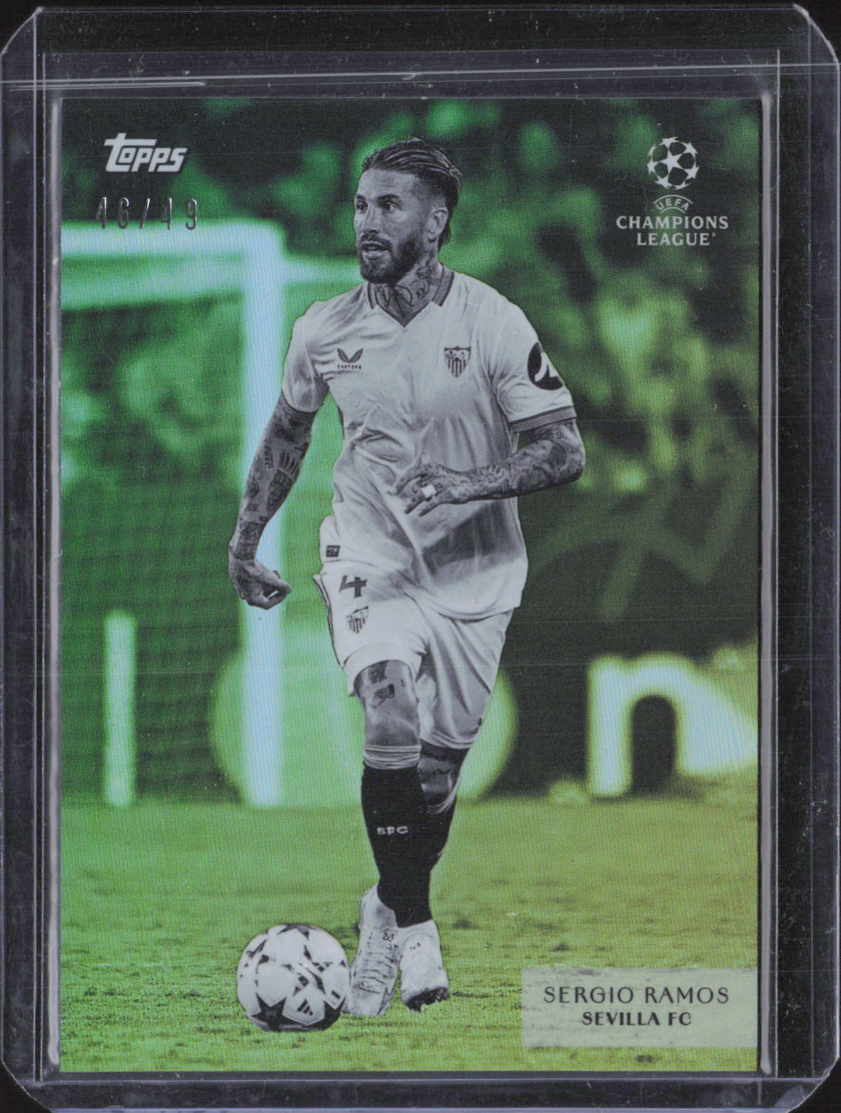Sergio Ramos Black & White Icy Foil Topps UEFA  Black & White Icy Foil /49 NM