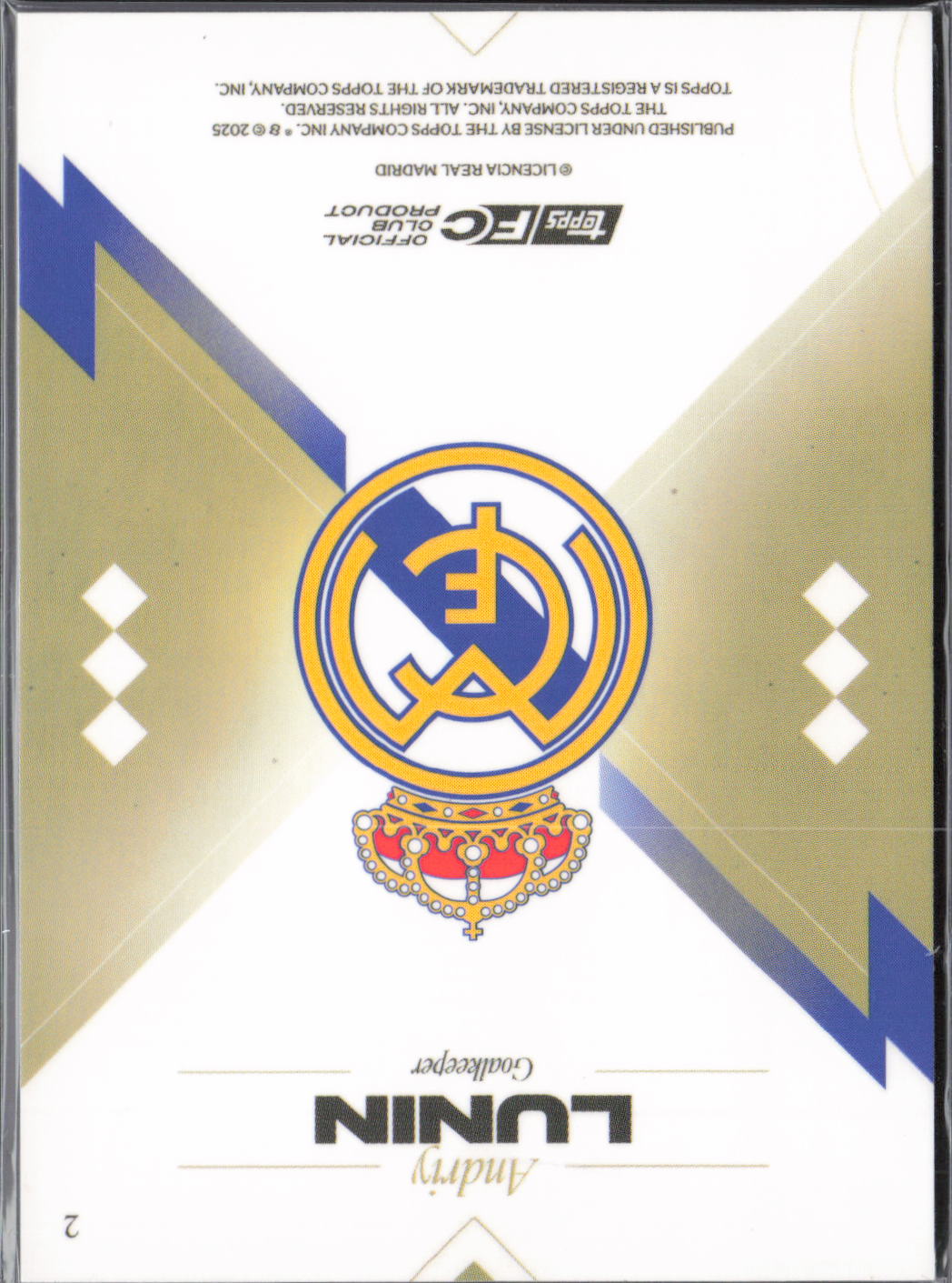 Andriy Lunin Base Topps Real Madrid Team Set 10 NM