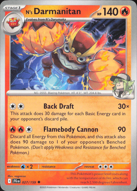N's Darmanitan Uncommon SV09: Journey Together 027/159 NM