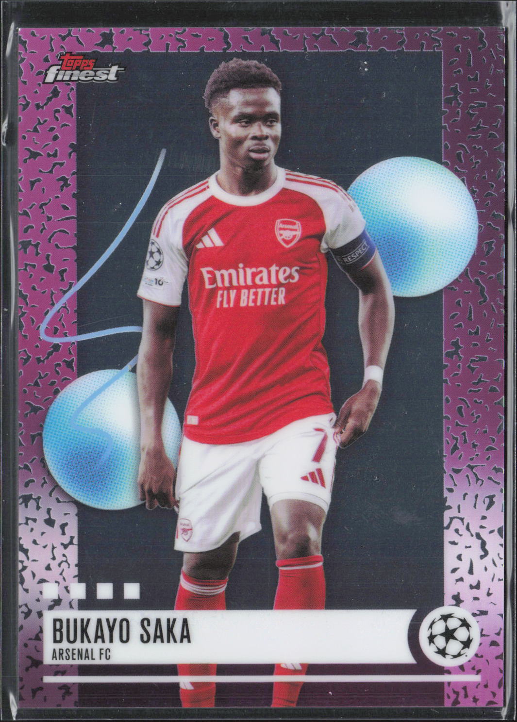 Bukayo Saka Base Topps Chrome  UEFA Club Competitions 77 NM