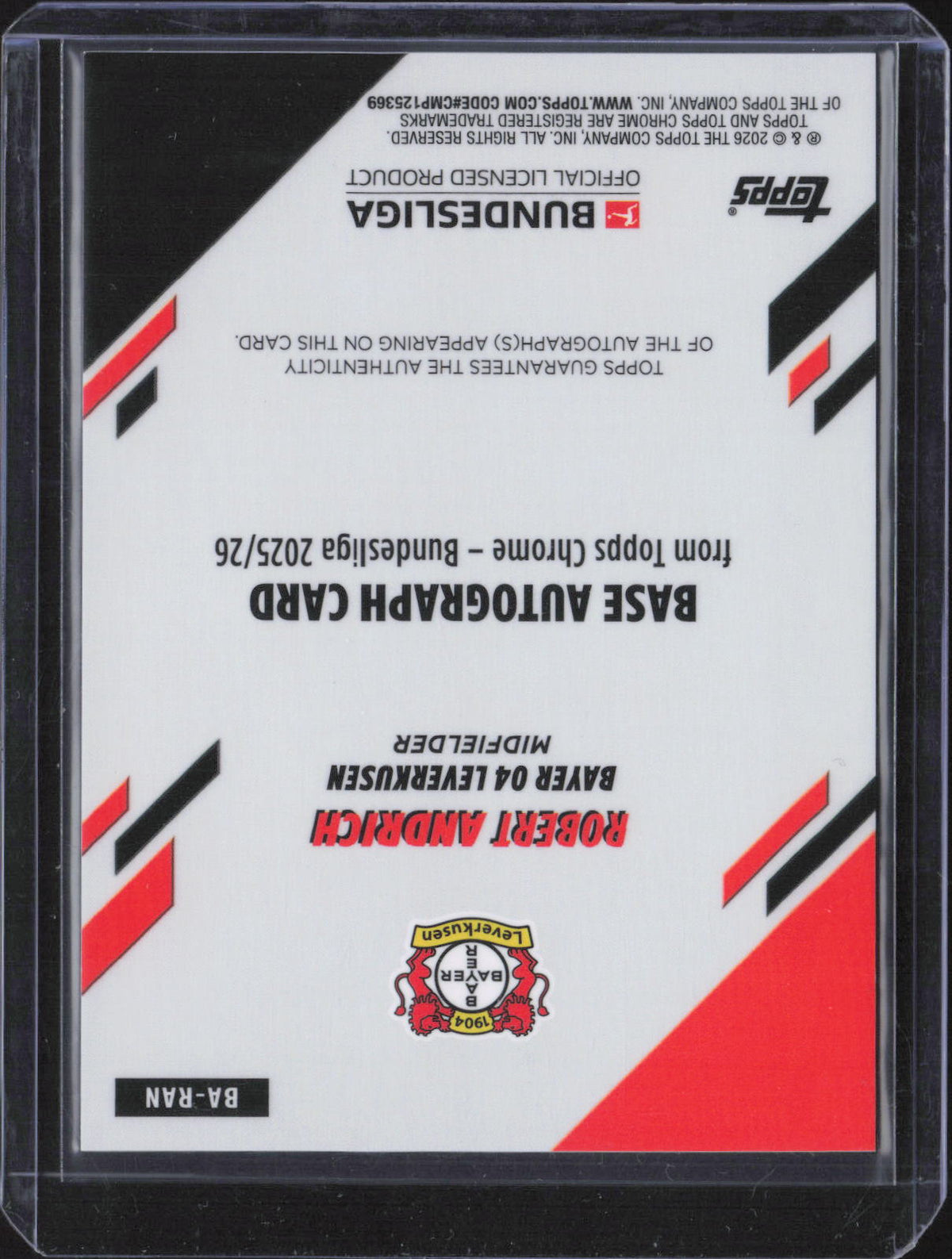 Robert Andrich Auto Gold /50 – 2025-26 Topps Chrome Bundesliga