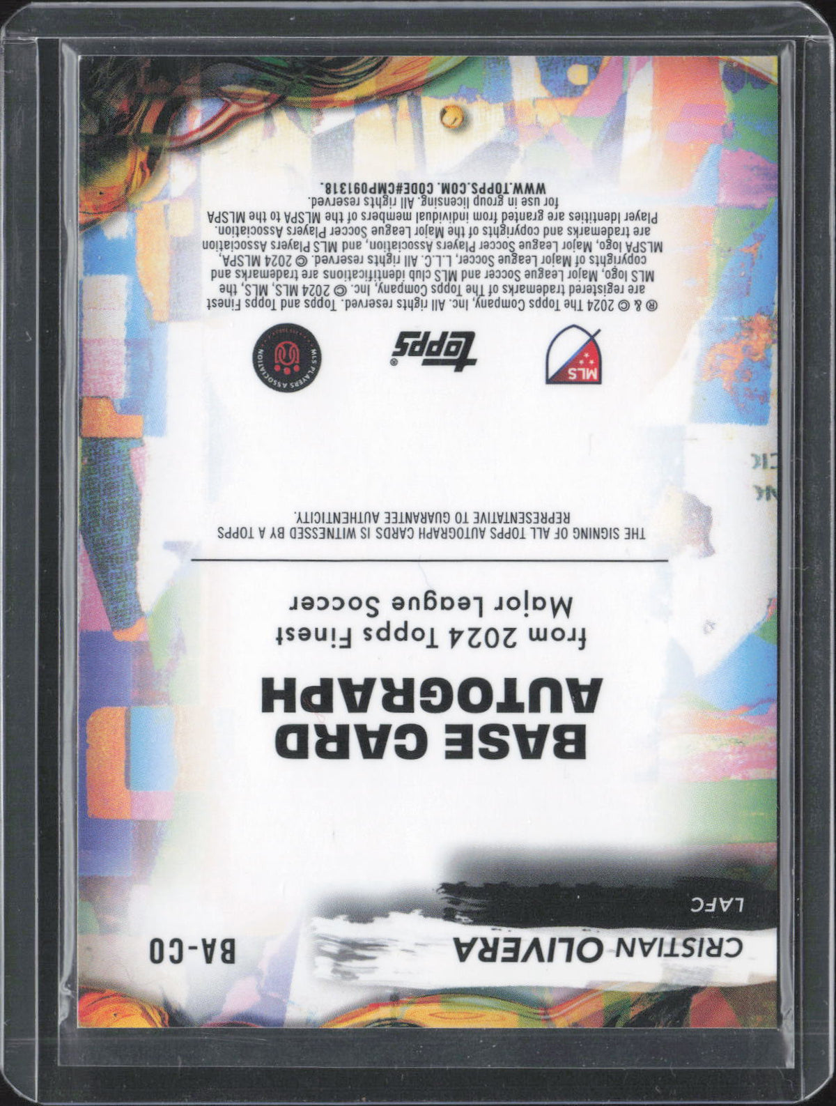 Cristian Olivera RC Auto Green /99 – 2024 Topps Finest MLS