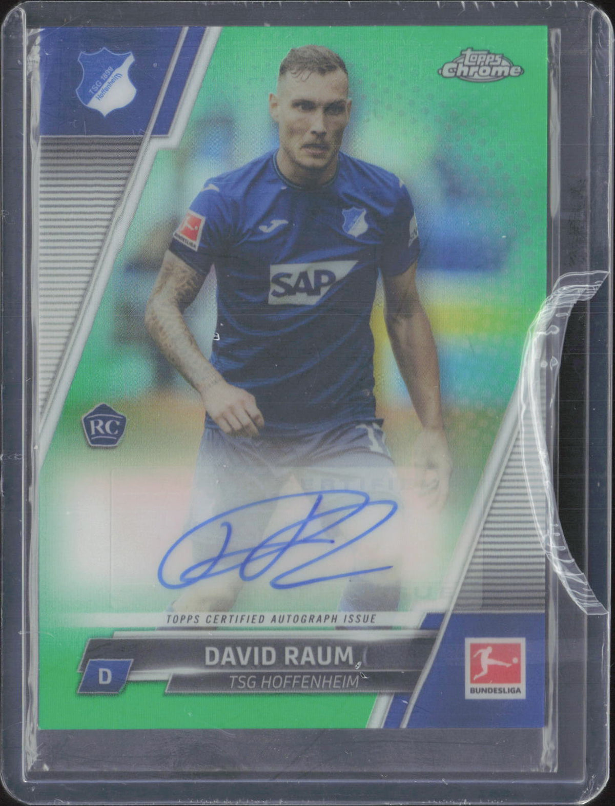 David Raum RC Auto Green /99 – 2021-22 Topps Chrome