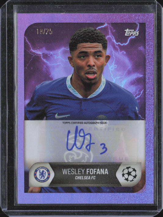 Wesley Fofana Auto Purple /25 – Topps UEFA Summer Signings