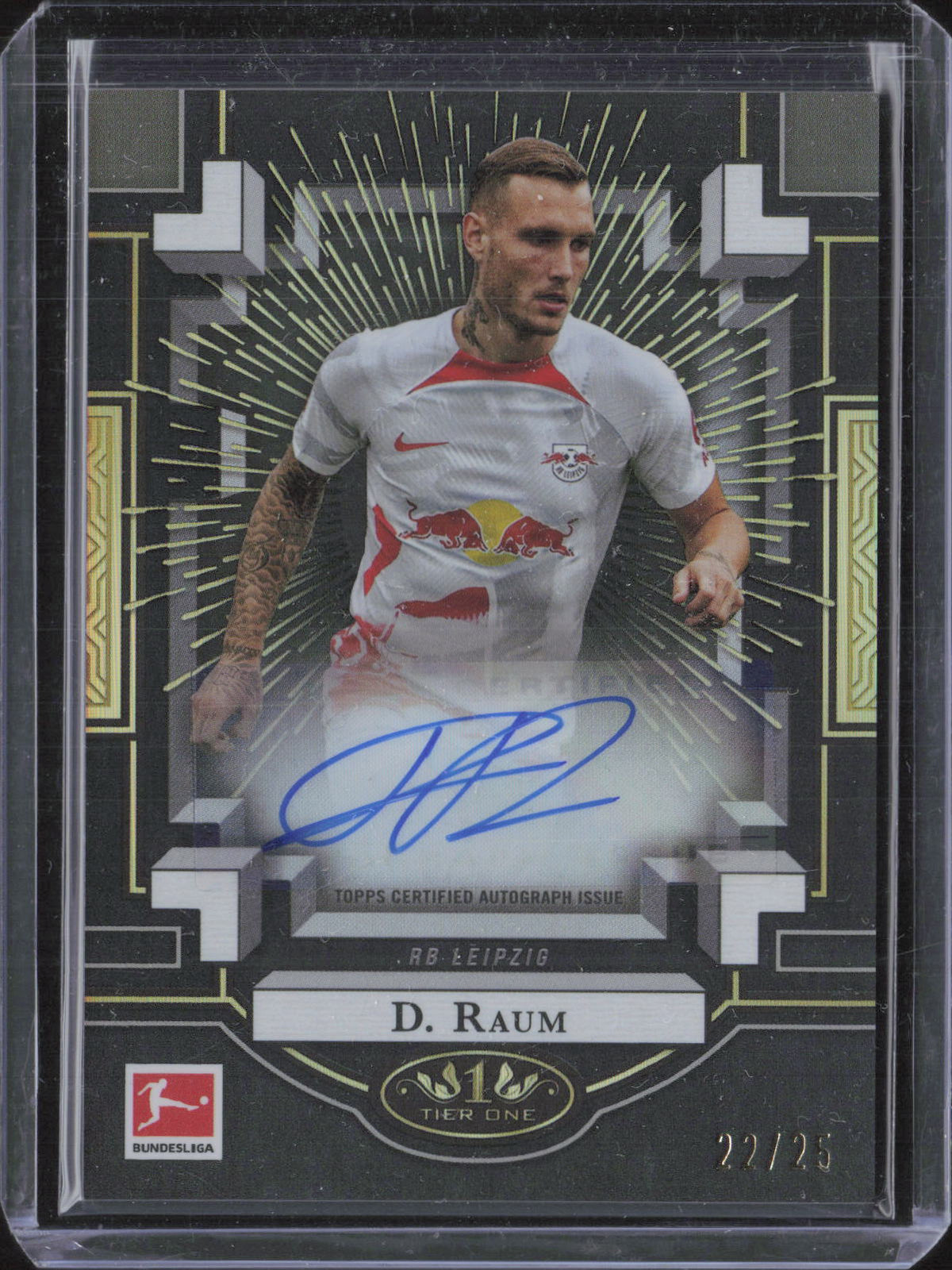 David Raum Auto Black /25 – 2022-23 Topps Tier One